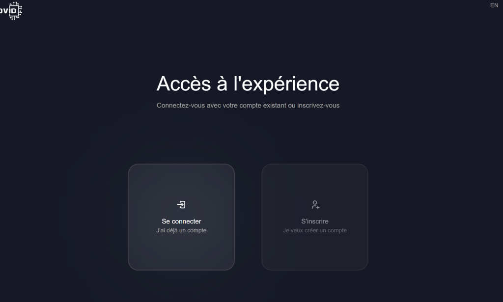 Page d'accueil de la plateforme DVID Experience - formation en ligne cybersécurité IoT et OT